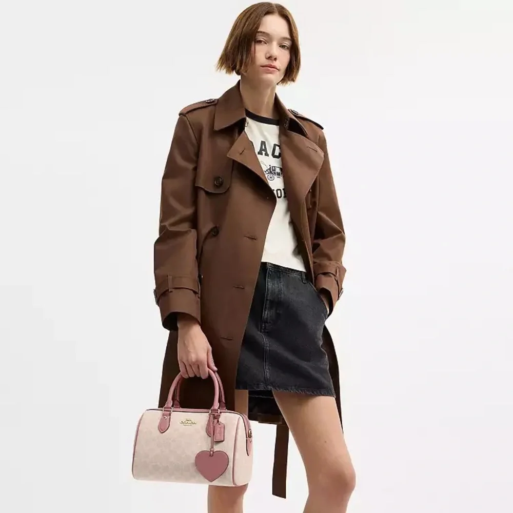 NWT！COACH Rowan Satchel Bag In Signature With Heart Charm（CDB21）fast shipping - Picture 14 of 14